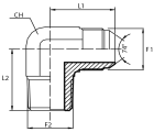 90° Adaptor male JIC - male BSPT