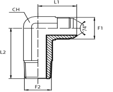 90° Long connector male JIC - male NPT