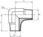 90° Adaptor male NPT - male NPT