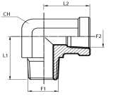 90° Adaptor male NPT - fixed female NPT