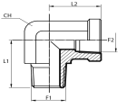 90° Adaptor male NPT - fixed female NPT