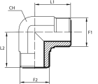 90° Adaptor male ORFS - male ORFS