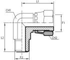 90° Adaptor female ORFS - male ORFS