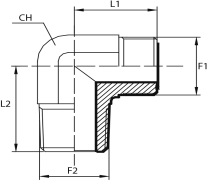 90° Adaptor male ORFS - male NPT