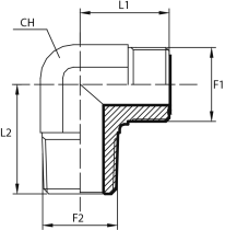 90° Adaptor male ORFS - male NPT