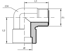 90° Adaptor ORFS - female Buttweld