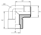 90° Adaptor ORFS - female Buttweld