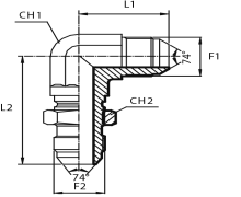 90° bulkhead adaptor male JIC - male JIC
