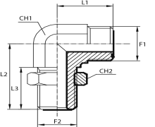 90° bulkhead Adaptor male ORFS - male ORFS