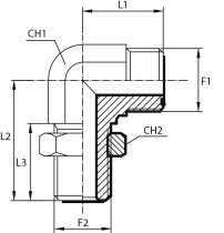 90° bulkhead Adaptor male ORFS - male ORFS