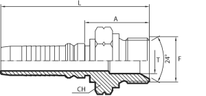 Metric Male 24° cone - S type - INTERLOCK