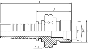 Metric male 24° cone - S type