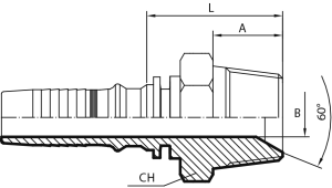 NPTF Male 60° cone for WATERBLAST