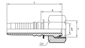O-ring straight Female 24° cone - S type - INTERLOCK