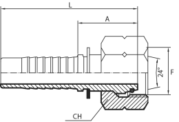 O-ring straight metric female 24° cone - L type