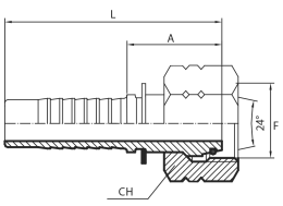 O-ring straight metric Female 24° cone - S type