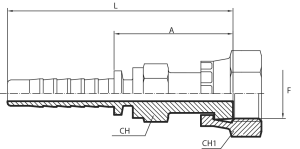 ORFS straight Female - double exagon