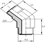 45° Adaptor male ORFS - male ORFS