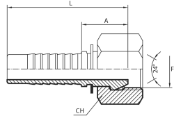 Straight Metric Female 24° cone - French type
