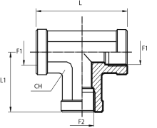 Tee fixed female Adaptor BSPP