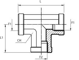 Tee fixed female Adaptor BSPP