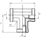 Tee fixed female Adaptor BSPP
