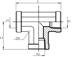 Tee fixed female Adaptor NPT
