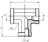 Tee fixed female Adaptor NPT