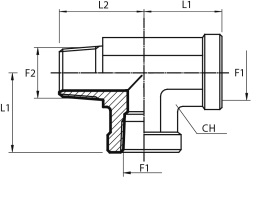 Tee Adaptor fixed female NPT - fixed female NPT - male NPT