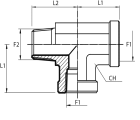 Tee Adaptor fixed female NPT - fixed female NPT - male NPT