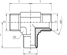 Tee male Adaptor BSPP
