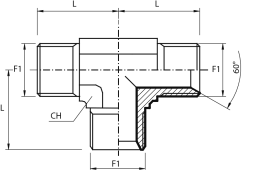 Tee male Adaptor BSPP