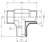 Tee male Adaptor BSPP