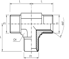 Tee male Adaptor BSPP