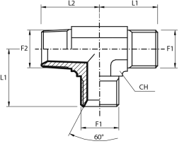 Run Tee Male BSPP - male BSPT