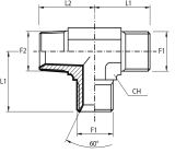 Run Tee Male BSPP - male BSPT