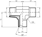 Run Tee Male BSPP - male NPT