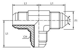 Tee male adaptor JIC