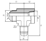 Run Tee male JIC - fixed female NPT