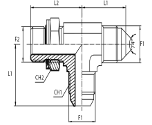 Run Tee male JIC - male BSPP / O-ring and retaining seal