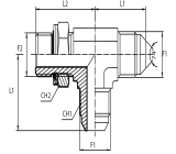 Run Tee male JIC - male BSPP / O-ring and retaining seal