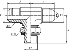 Branch Tee male JIC - male BSPP / O-ring and retaining seal