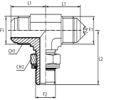 Branch Tee male JIC - male BSPP / O-ring and retaining seal