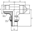 Branch Tee male JIC - male BSPP / O-ring and retaining seal