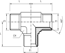 Male equal “T” metric adaptor