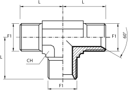 Male equal “T” metric adaptor