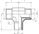 Male equal “T” metric adaptor