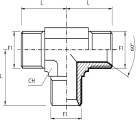 Male equal “T” metric adaptor
