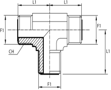 Tee adaptor male ORFS