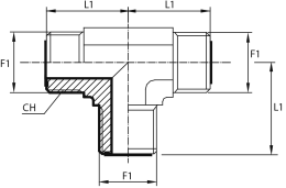 Tee adaptor male ORFS